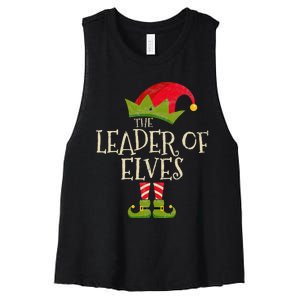 The Leader Of Elves Elf Costume Family Group Gift Christmas Women's Racerback Cropped Tank