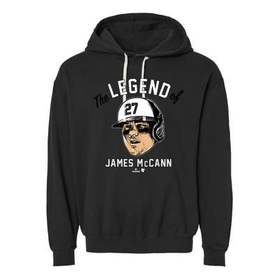 The Legend Of James Mccann Baltimore Baseball Garment-Dyed Fleece Hoodie