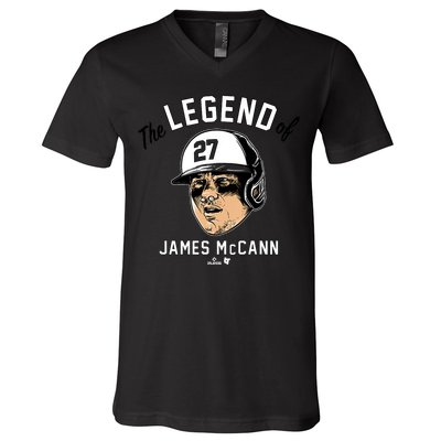 The Legend Of James Mccann Baltimore Baseball V-Neck T-Shirt