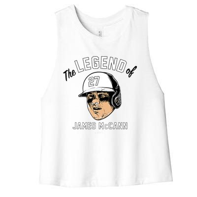 The Legend Of James Mccann Baltimore Baseball Women's Racerback Cropped Tank