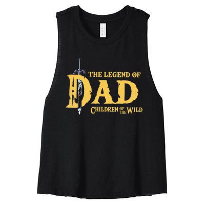 The Legend Of Dad Children Of The Wild Women's Racerback Cropped Tank