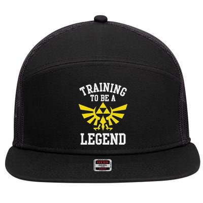 The Legend Of Hyrule Triforce Training To Be A Legend 7 Panel Mesh Trucker Snapback Hat