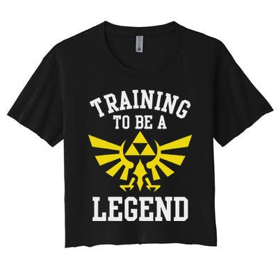 The Legend Of Hyrule Triforce Training To Be A Legend Women's Crop Top Tee