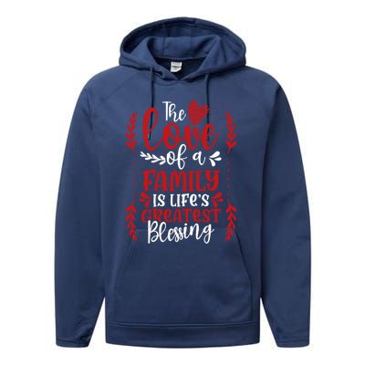 The Love Of A Family Is Life's Greatest Blessing Adoption Gift Performance Fleece Hoodie