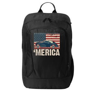 The Land Of The Free Home Of The Brave Classic American Car City Backpack