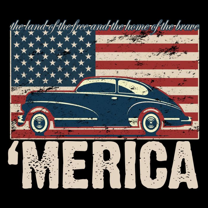 The Land Of The Free Home Of The Brave Classic American Car Backpack