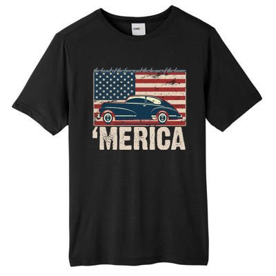 The Land Of The Free Home Of The Brave Classic American Car Tall Fusion ChromaSoft Performance T-Shirt