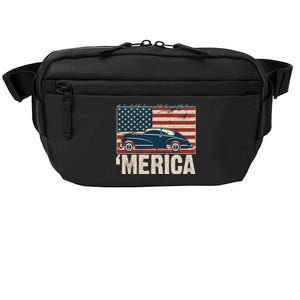 The Land Of The Free Home Of The Brave Classic American Car Crossbody Pack