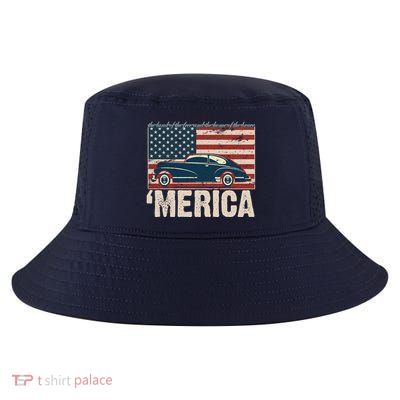 The Land Of The Free Home Of The Brave Classic American Car Cool Comfort Performance Bucket Hat