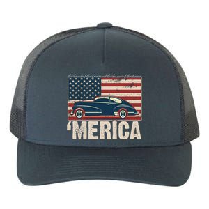 The Land Of The Free Home Of The Brave Classic American Car Yupoong Adult 5-Panel Trucker Hat