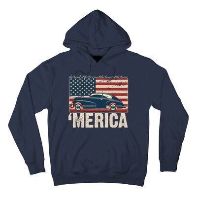 The Land Of The Free Home Of The Brave Classic American Car Hoodie