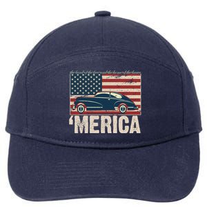 The Land Of The Free Home Of The Brave Classic American Car 7-Panel Snapback Hat