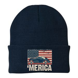 The Land Of The Free Home Of The Brave Classic American Car Knit Cap Winter Beanie