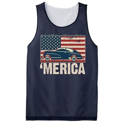 The Land Of The Free Home Of The Brave Classic American Car Mesh Reversible Basketball Jersey Tank