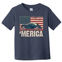 The Land Of The Free Home Of The Brave Classic American Car Toddler T-Shirt