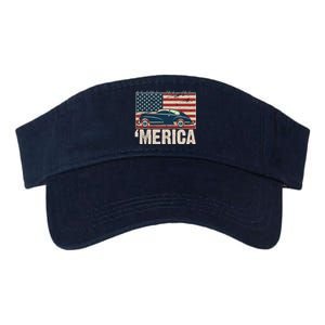 The Land Of The Free Home Of The Brave Classic American Car Valucap Bio-Washed Visor