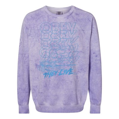 They Live Obey Outline Stack Colorblast Crewneck Sweatshirt