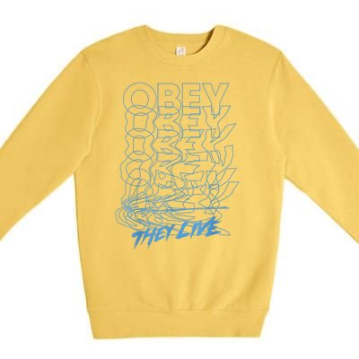 They Live Obey Outline Stack Premium Crewneck Sweatshirt