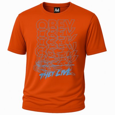 They Live Obey Outline Stack Cooling Performance Crew T-Shirt