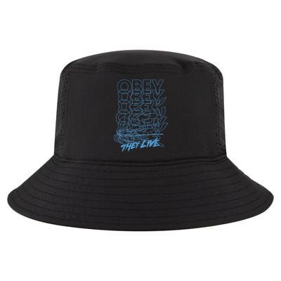 They Live Obey Outline Stack Cool Comfort Performance Bucket Hat