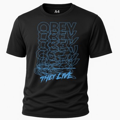 They Live Obey Outline Stack Cooling Performance Crew T-Shirt