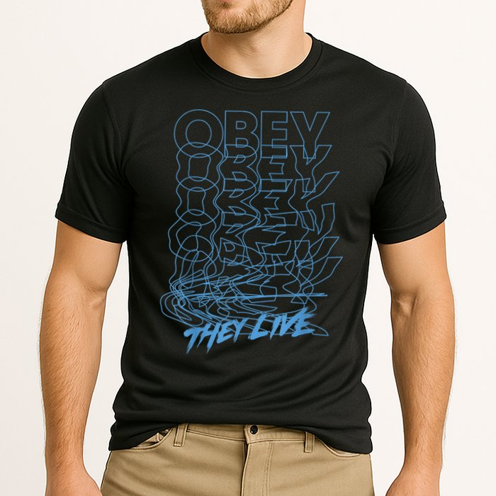 They Live Obey Outline Stack Performance Shirt