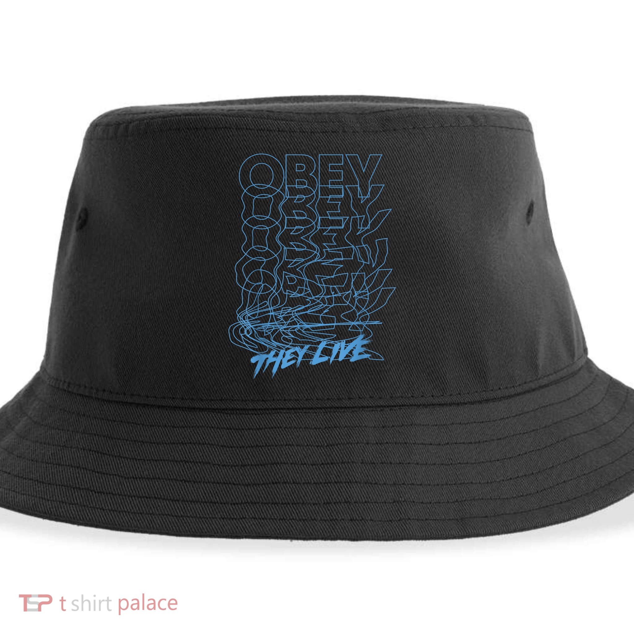 They Live Obey Outline Stack Sustainable Bucket Hat