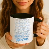 They Live Obey Outline Stack Mug