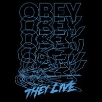 They Live Obey Outline Stack Drawstring Bag