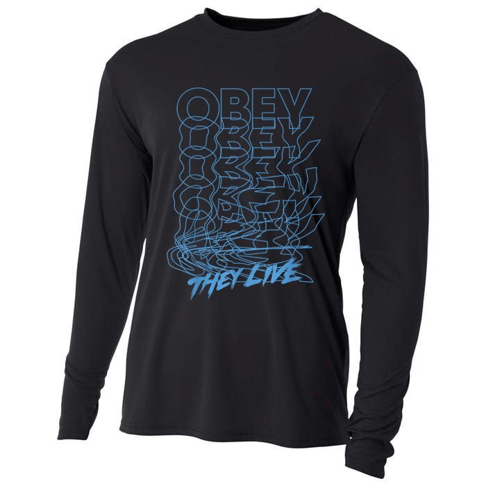 They Live Obey Outline Stack Cooling Performance Long Sleeve Crew