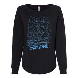 They Live Obey Outline Stack Womens California Wash Sweatshirt