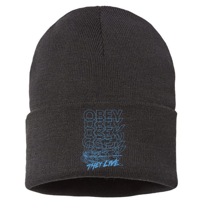 They Live Obey Outline Stack Sustainable Knit Beanie