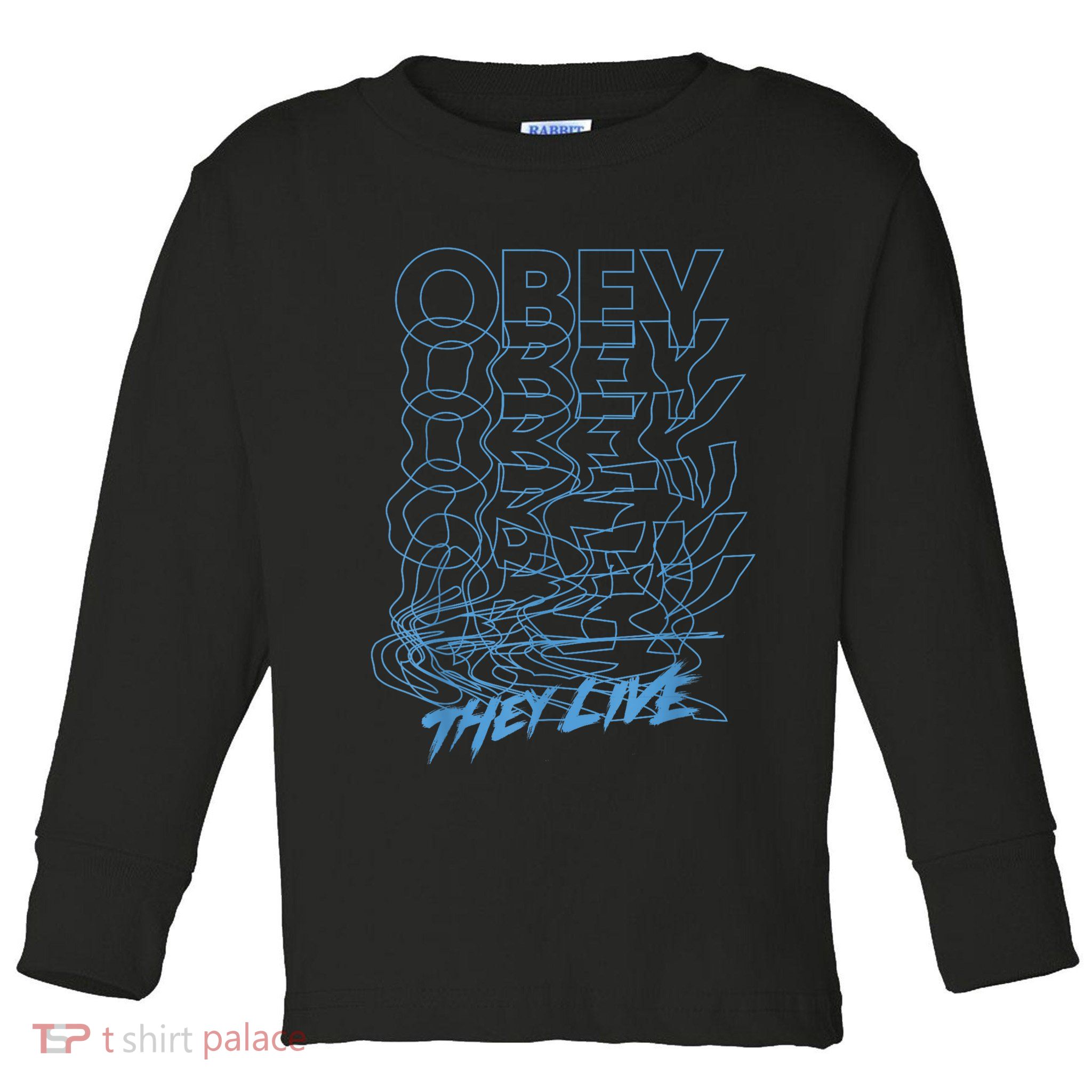 They Live Obey Outline Stack Toddler Long Sleeve Shirt