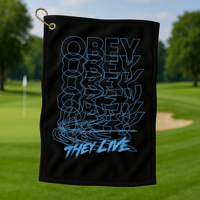 They Live Obey Outline Stack Golf Towel