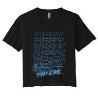 They Live Obey Outline Stack Crop Top