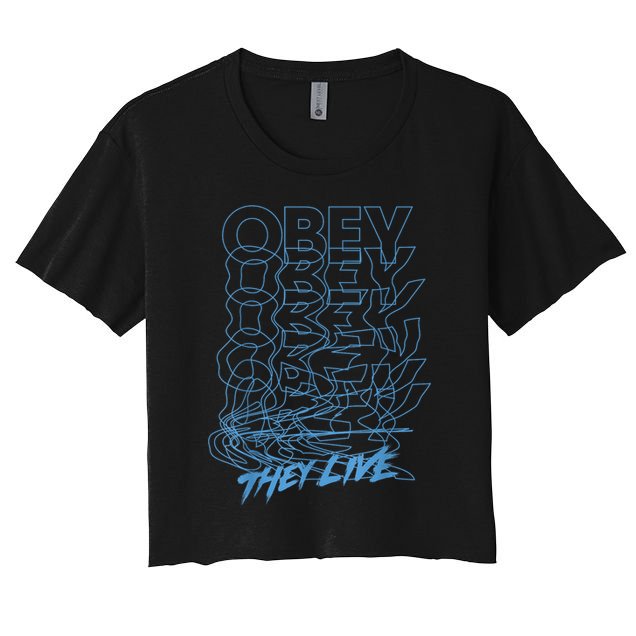 They Live Obey Outline Stack Crop Top
