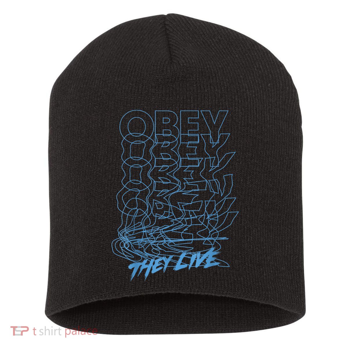 They Live Obey Outline Stack Short Acrylic Beanie