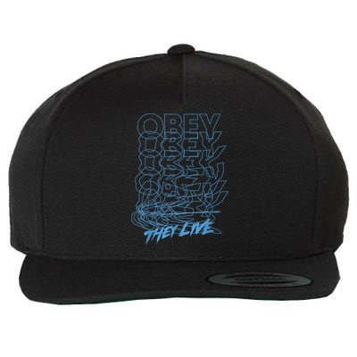 They Live Obey Outline Stack Wool Snapback Cap