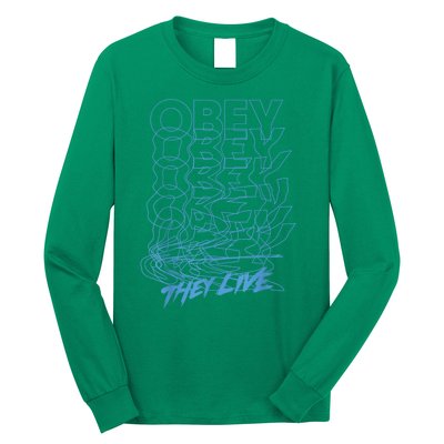 They Live Obey Outline Stack Long Sleeve Shirt