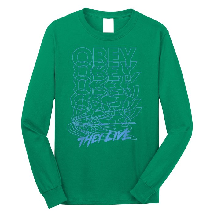 They Live Obey Outline Stack Long Sleeve Shirt