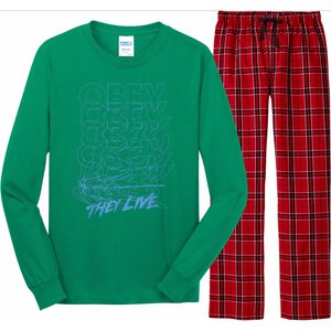 They Live Obey Outline Stack Long Sleeve Pajama Set