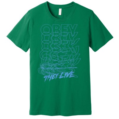 They Live Obey Outline Stack Premium T-Shirt