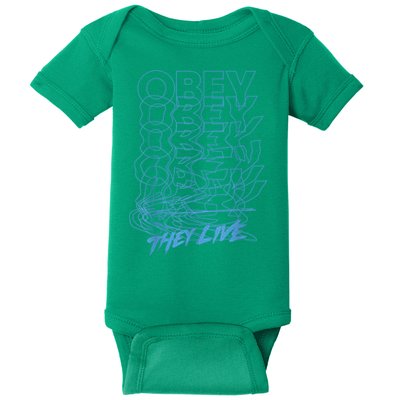 They Live Obey Outline Stack Baby Bodysuit