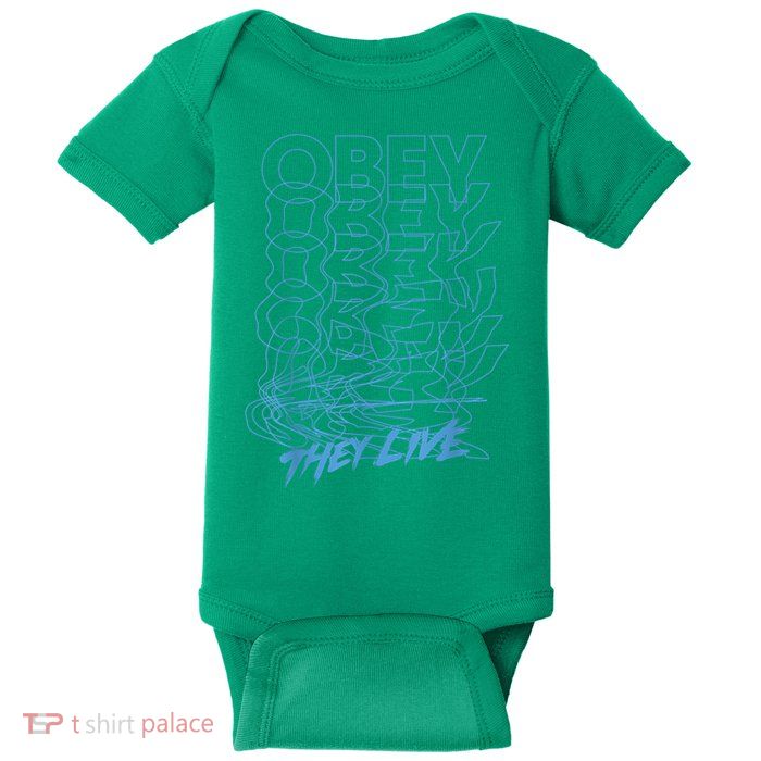 They Live Obey Outline Stack Baby Bodysuit