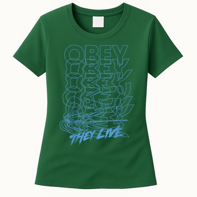 They Live Obey Outline Stack Womens T-Shirt