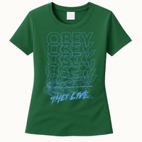 They Live Obey Outline Stack Womens T-Shirt