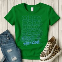 They Live Obey Outline Stack Womens T-Shirt