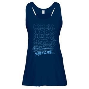 They Live Obey Outline Stack Ladies Essential Flowy Tank