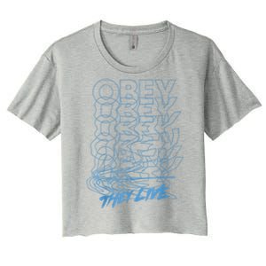 They Live Obey Outline Stack Women's Crop Top Tee