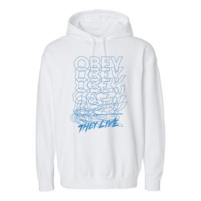 They Live Obey Outline Stack Garment-Dyed Fleece Hoodie